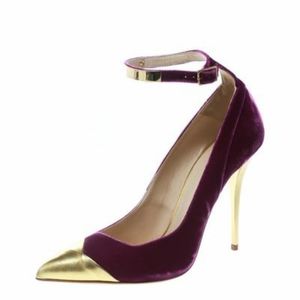 NWT Balmain Purple velvet Lilea pumps